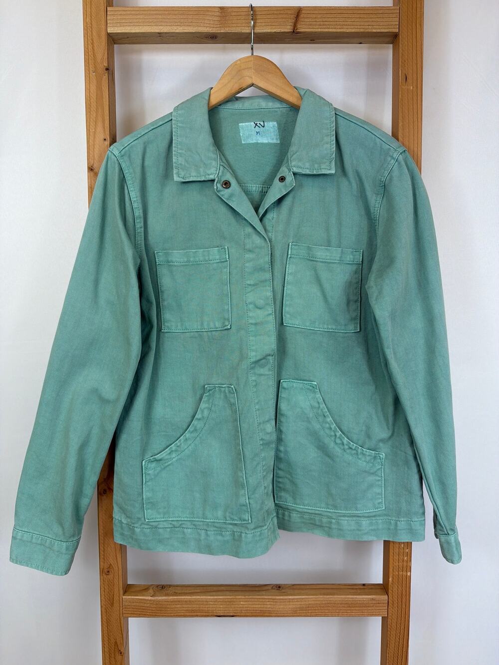Uinversal Threads Green Embroidered Cotton Button-Up Utility Shirt MED